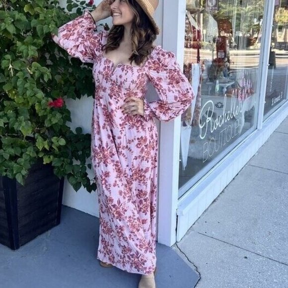 Free People Jaymes Midi Dress Floral Printed New XS,S, M & L - Picture 1 of 6